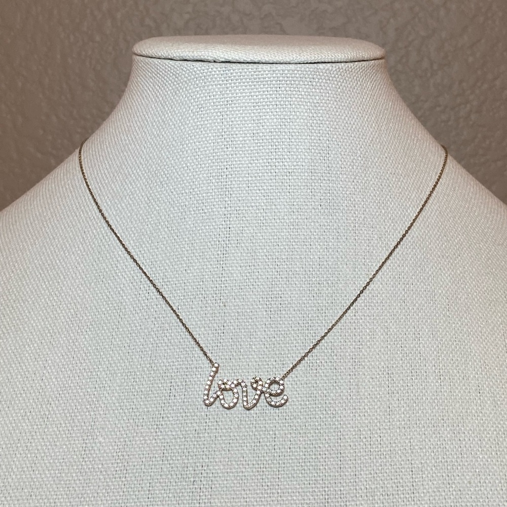 LOVE Necklace Silver Plated with CZ